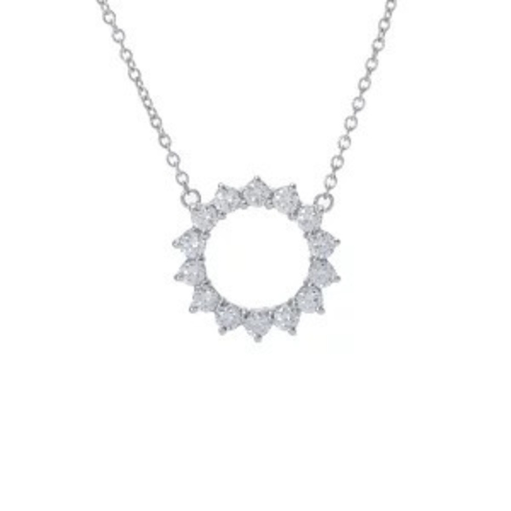Tiffany Co Open Circle Necklace Platinum Diamond